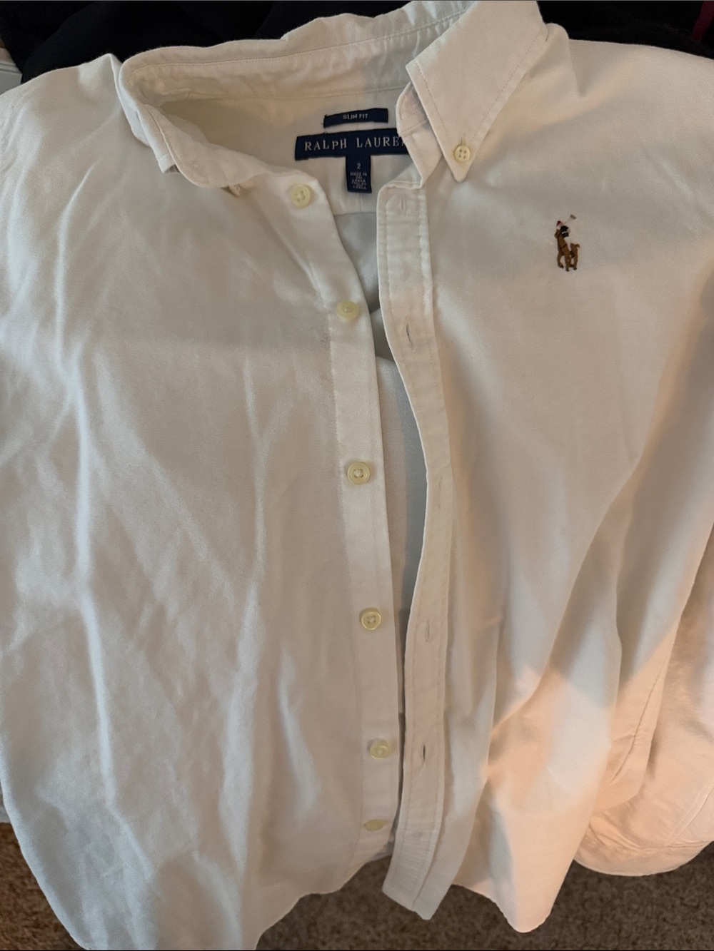 Ralph Lauren slim fit White Oxford Button-Down Shirt with Pony Logo
